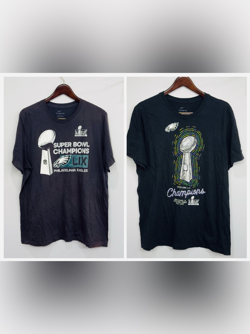 Lot Of 2 Philadelphia Eagles Super Bowl 59 Tshirts Men’s L 2025 NWOT Nike Tee